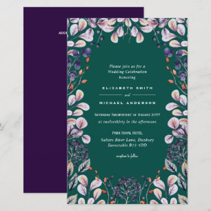 BUDGET Paarse lavender Leaves Wedding nodigt a9 ui