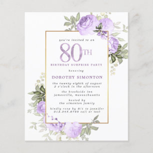 Budget Paarse Roos 80ste Verjaardag Verrassingsfee