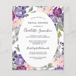 Budget Paarse Roze Floral Bridal Shower