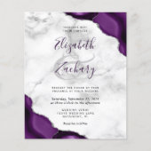 Budget Paarse Silver Agate Marble Corners Wedding (Voorkant)