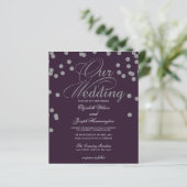 Budget Paarse Silver Confetti Wedding (Staand voorkant)