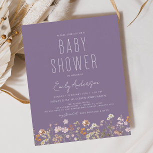 Budget Paarse Wildflower Boho Baby shower