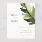 Budget Palm Leaf Tropical Enregistrer La Carte Dat (Devant)