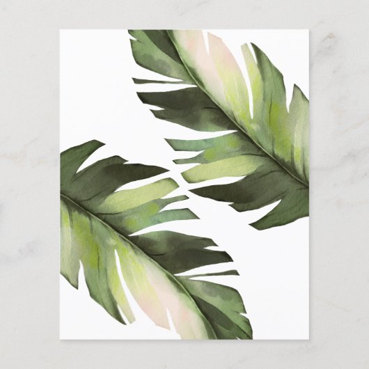 Budget Palm Leaf Tropical Save The Date Kaart (Achterkant)