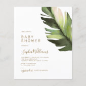 Budget Palm Leaf Tropisch Baby shower Invitation (Voorkant)