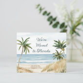 Budget Palm Trees Beach Scene Verhuisaankondiging (Staand voorkant)