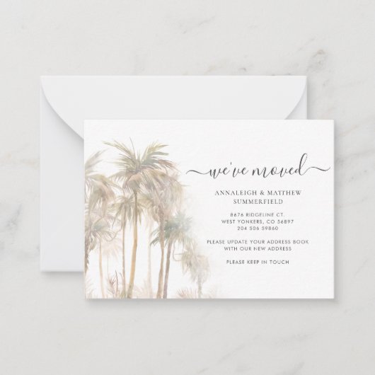 Budget Palm Trees Nous avons déménagé Faire-part m (Devant)