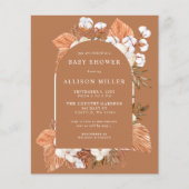 Budget Pampas Arched Baby shower Uitnodiging (Voorkant)