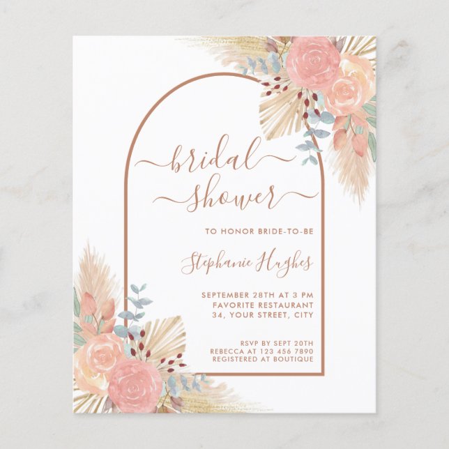 Budget Pampas Eucalyptus Bridal Shower (Voorkant)