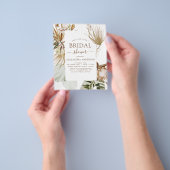 Budget Pampas Gras Boho Tropische Bruiloftsshowers Flyer (Hand)