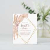 Budget Pampas Grass Baby shower Boho Uitnodiging (Staand voorkant)