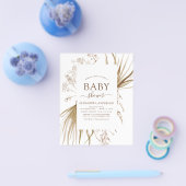 Budget Pampas Grass Bohemian Boho Baby shower Flyer (Enkel)