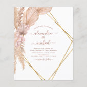 Budget Pampas Grass Bohemian Boho Tropical Wedding Flyer (Voorkant)