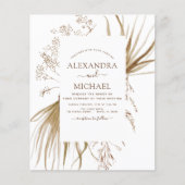 Budget Pampas Grass Bohemian Boho Wedding Flyer (Voorkant)