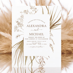 Budget Pampas Grass Bohemian Boho Wedding Flyer