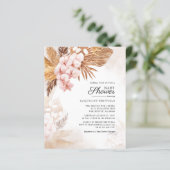 Budget Pampas Grass Boho Baby shower Uitnodiging (Staand voorkant)