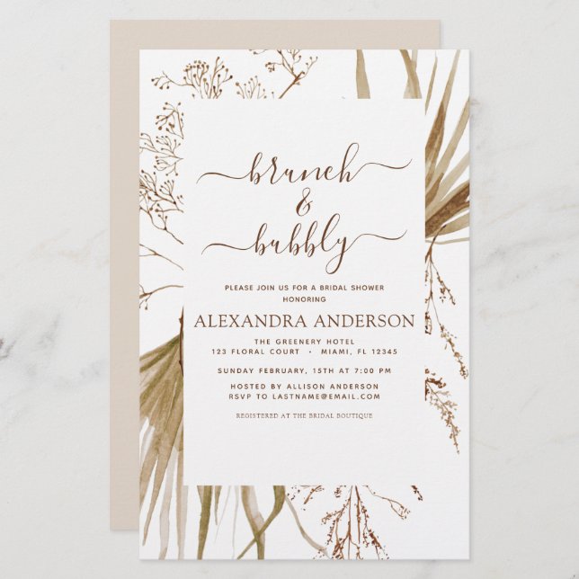 Budget Pampas Grass Boho Brunch & Bubble (Voorkant / Achterkant)