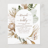 Budget Pampas Grass Boho Brunch & Bubble Flyer (Voorkant)