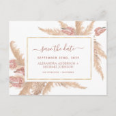 Budget Pampas Grass Boho Enregistrer la date Carte (Devant)