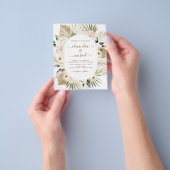 Budget Pampas Grass Boho Eucalyptus Wedding Flyer (Hand)