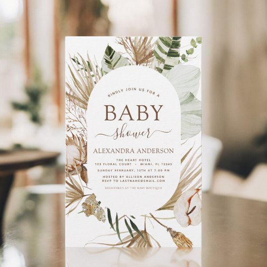 Budget Pampas Grass Boho Tropisch Baby shower