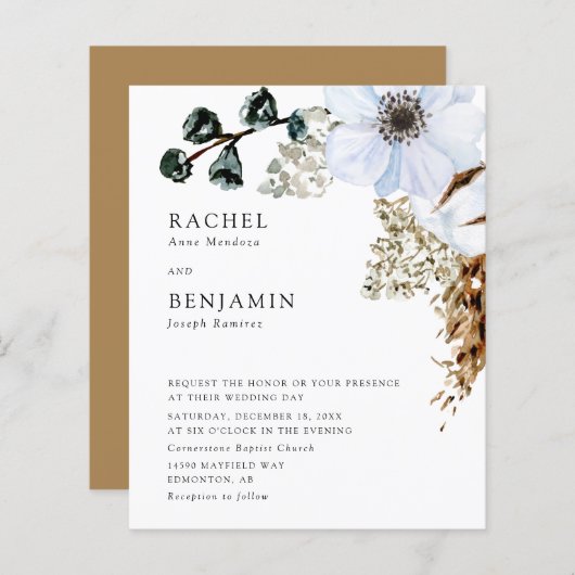 Budget Pampas Grass Elegant Boho Wedding Floral (Voorkant / Achterkant)