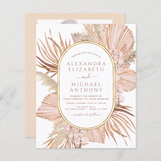 Budget Pampas Grass Foto Afbeelding Boho Wedding (Voorkant / Achterkant)