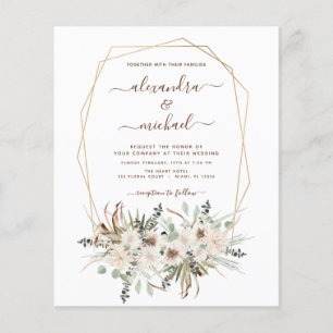 Budget Pampas Grass Foto Boho Wedding Flyer