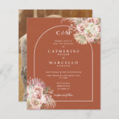 Budget Pampas Grass Foto Monogram Weddenschap Uitn (Voorkant / Achterkant)