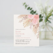 Budget Pampas Grass Girl's Baby shower Uitnodiging (Staand voorkant)