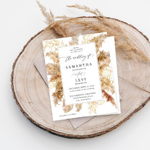 Budget Pampas Grass & Gold Boho Wedding