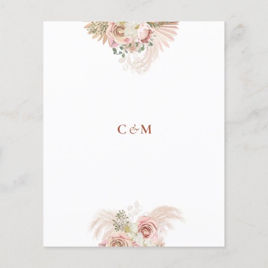 Budget Pampas Grass Terracotta Wedding Uitnodiging (Achterkant)