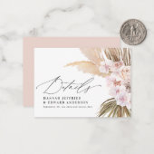 budget pampas rustige bruiloft RSVP Notitiekaartje (Voorkant / Achterkant in situ)