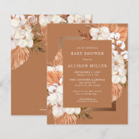Budget Pampas Unisex Baby shower Uitnodiging