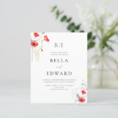 Budget papaver rode chique bloemen monogram bruilo (Staand voorkant)
