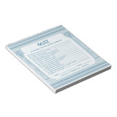 Budget party quiz met Griekse tempel in het blauw Notitieblok (Schuin)