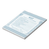 Budget party quiz met Griekse tempel in het blauw Notitieblok (Gedraaid)