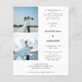 Budget Pas getrouwd 3 Foto B Weddenschap Reception Flyer (Achterkant)