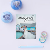 Budget Pas getrouwd 3 Foto B Weddenschap Reception Flyer (Enkel)