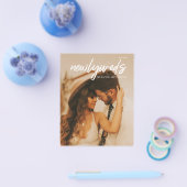 Budget Pas getrouwd 3 Foto W Weddenschap Reception Flyer (Enkel)