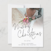 Budget Passen getrouwd Foto Merry Kerstmis Kaart (Voorkant)