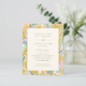 Budget Pastel Abstracte marmer Chic Wedding Invite (Staand voorkant)
