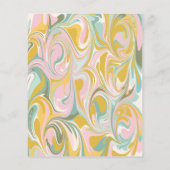 Budget Pastel Abstracte marmer Chic Wedding Invite (Achterkant)