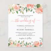 Budget Pastel Coral and Peach Wedding Invitation (Voorkant)
