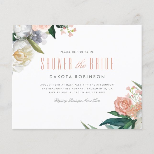 Budget Pastel Waterccolor Floral Vrijgezellenfeest (Voorkant)