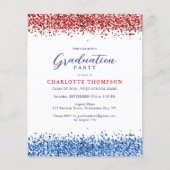 Budget Patriotic Red White Blue Glitter Afstuderen (Voorkant)