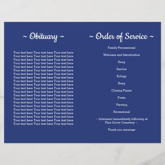 Budget Patriotic USA Flag Programme funéraire pour (Dos)