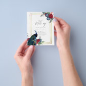 BUDGET  Pauwblauw Bourgondië Winter Bruiloft Herfs Flyer (Hand)