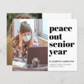 Budget Peace Out Foto Afstuderen kondiging (Voorkant / Achterkant)