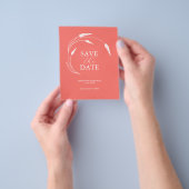 Budget Peach Bruiloft Save The Date Flyer (Hand)
